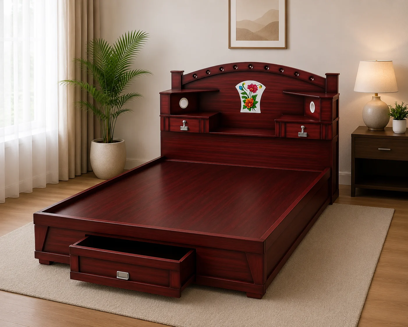 Crown Elite Queen Box Cot Rosewood